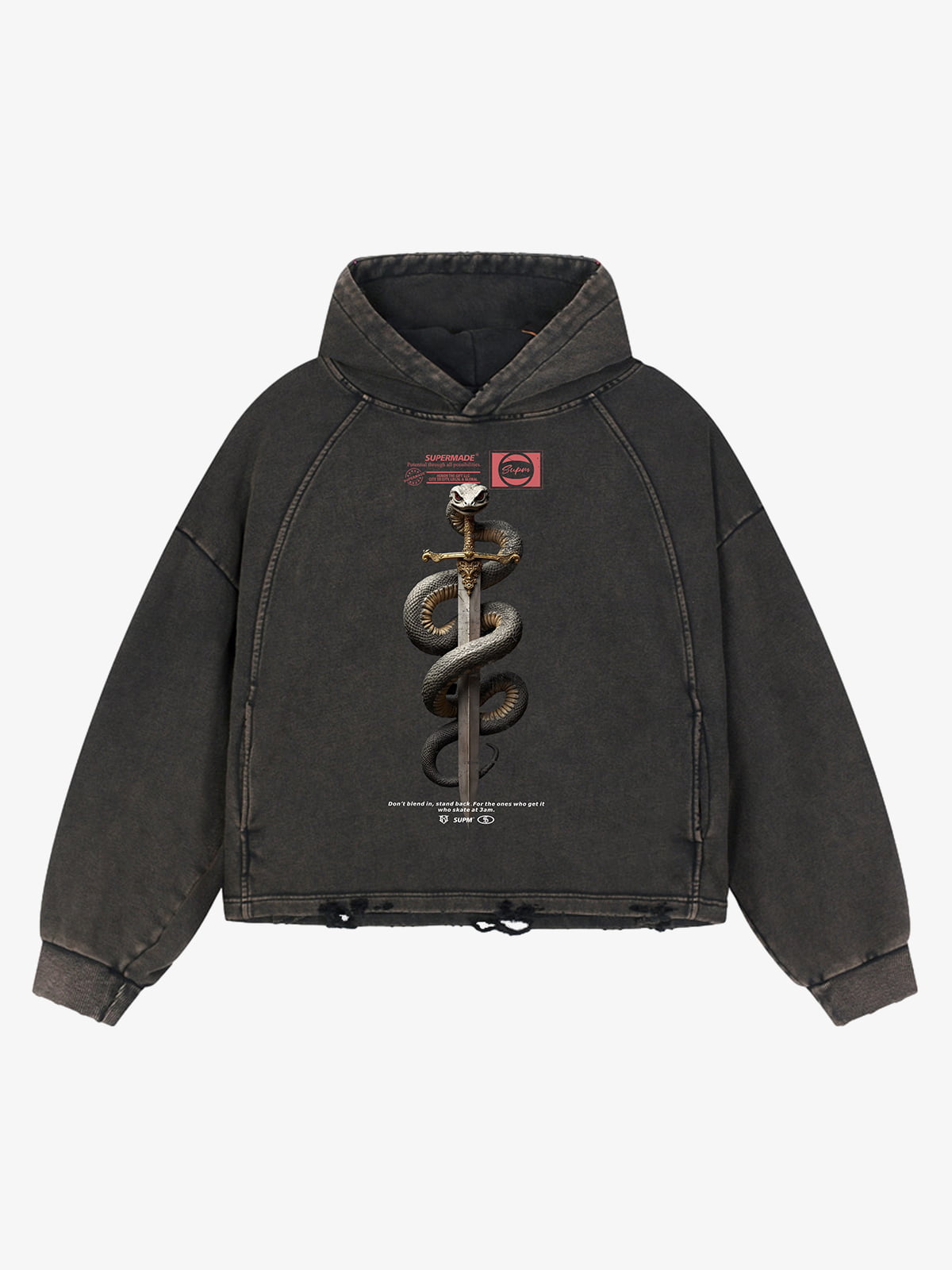 Moletom Pavtros Supermade Snake &amp; Dagger Washed - foto 7
