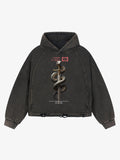 Vintage Washed Snake Staff Graphic Hoodie