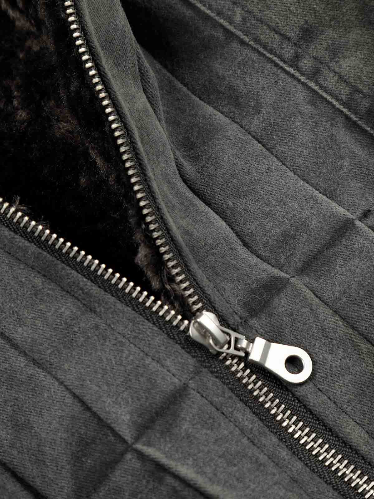 Jaqueta Pavtros Distressed Pleated Shearling Collar