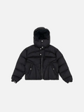 Jaqueta Puffer Preta com Capuz 'Comptom'