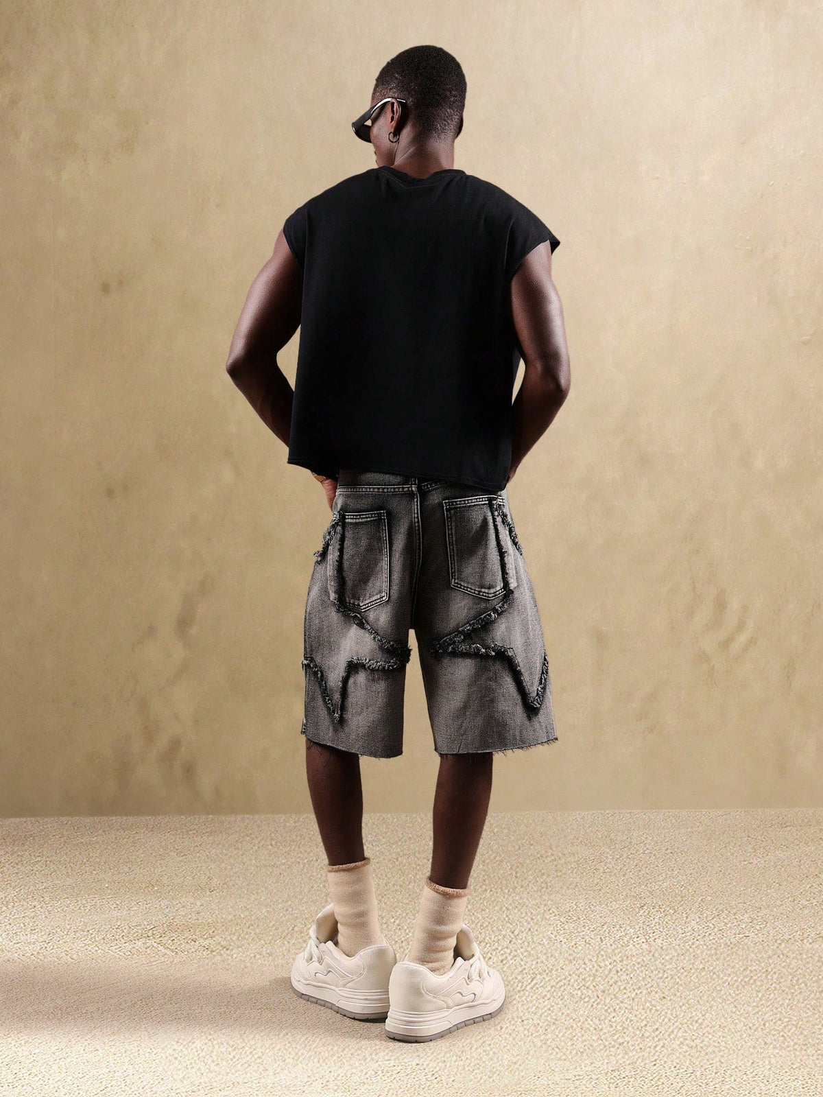 Short Pavtros Cargo Denim Desgastados Star - foto 3