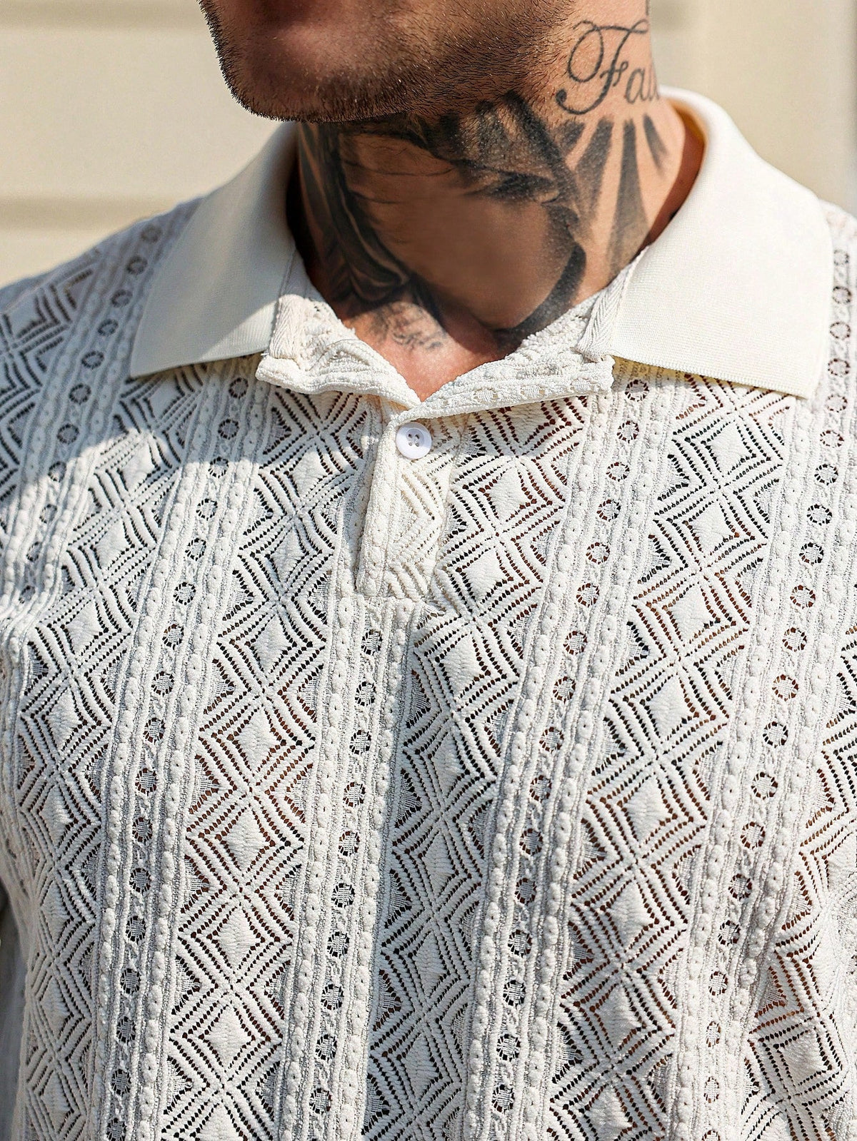 Camisa Polo Pavtros Casual Geométrica Confort