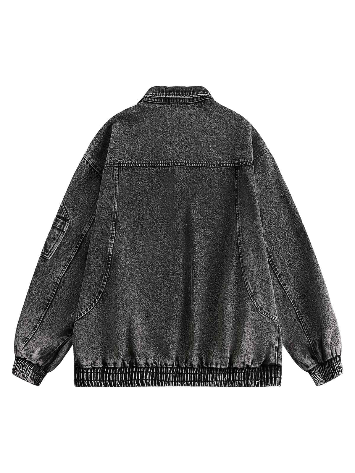 Jaqueta Pavtros Studios Technical Acid Wash Denim Bomber — Foto 3