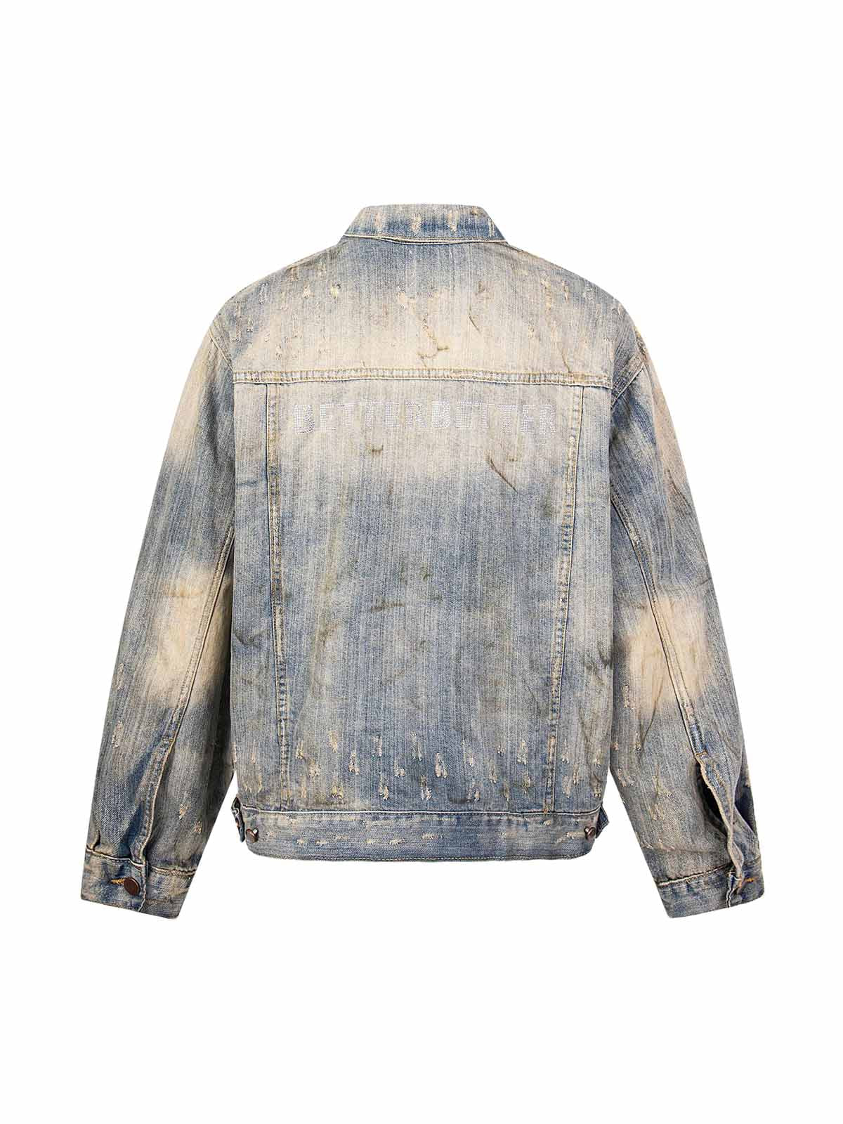 Jaqueta Pavtros Studios Destroyed Oil Wash Denim Jacket — Foto 2