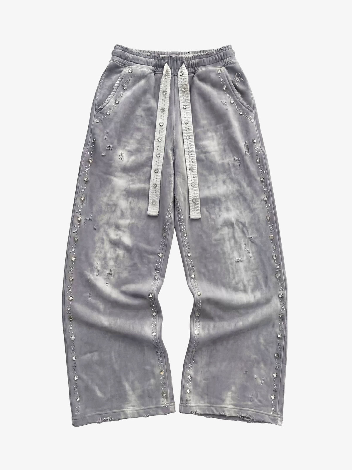 Calça Pavtros Distressed Rhinestone