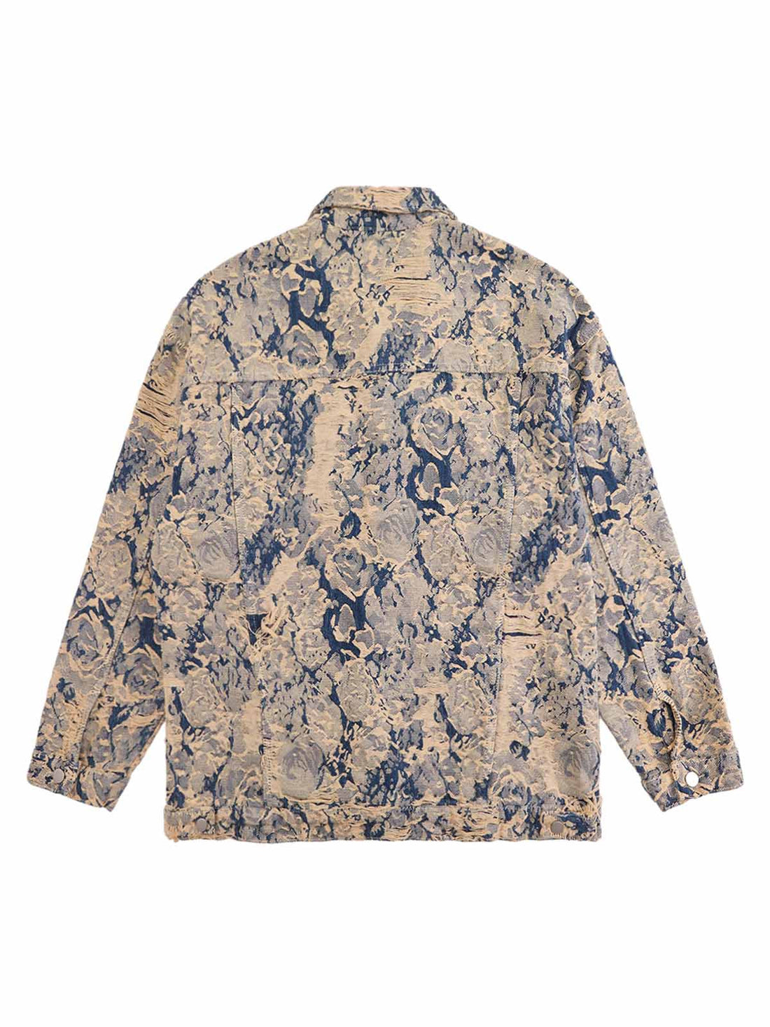 Jaqueta Masculina Distressed Jacquard Denim — Pavtros
