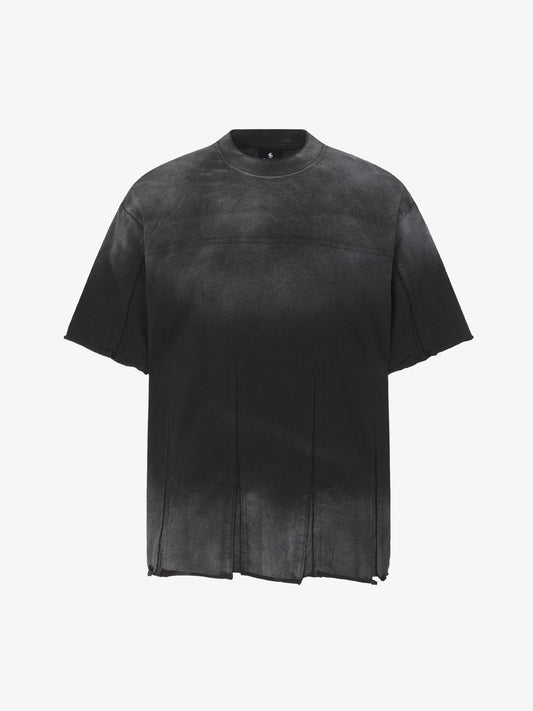 Camiseta Pavtros Minimalist Paneled Washed Black Oversized