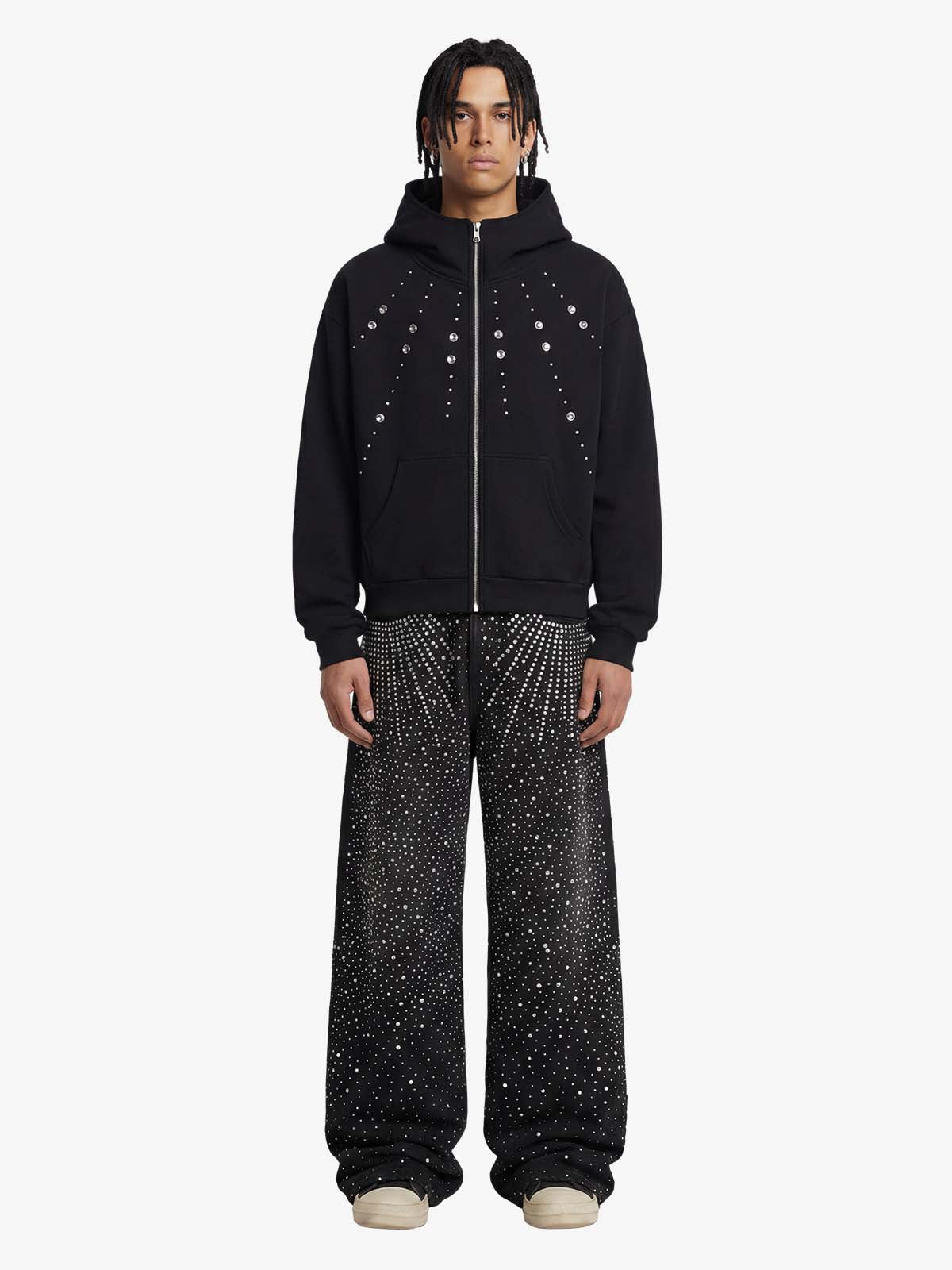 Calça Pavtros Full Rhinestone Baggy