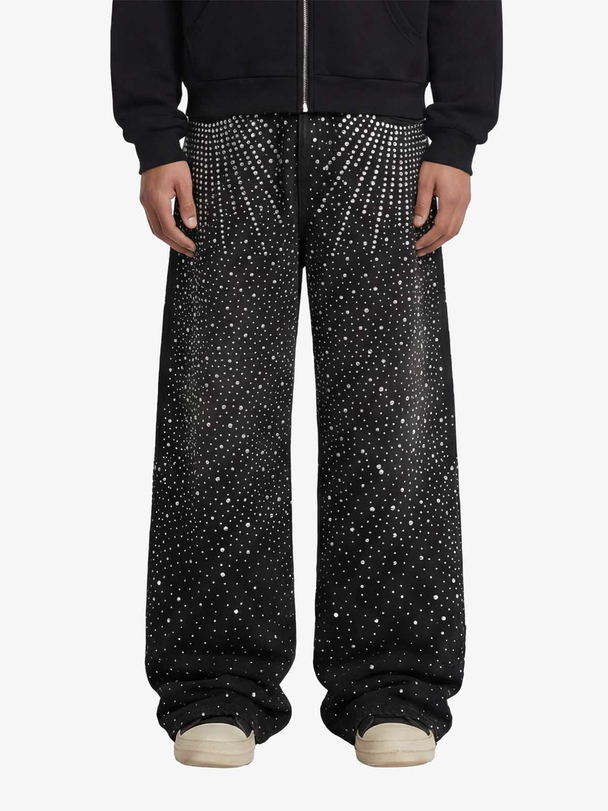 Calça Pavtros Full Rhinestone Baggy