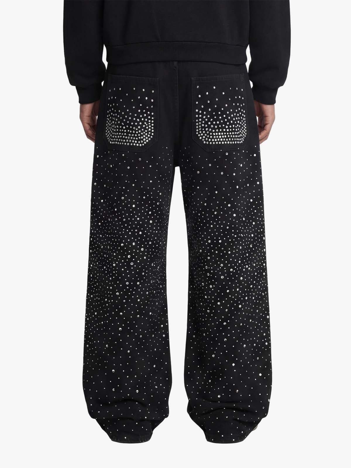 Calça Pavtros Full Rhinestone Baggy