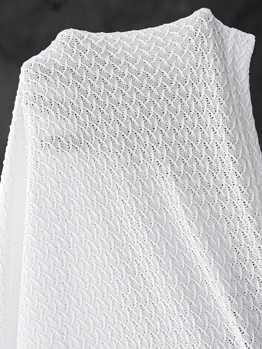 Blusa Pavtros Virada Tricotada Texturizada Ombro