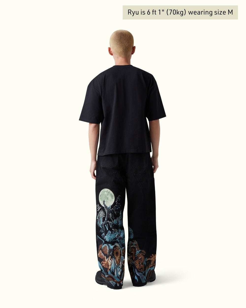 Calça Jeans Pavtros Studios Zombie Apocalypse Wide Leg — Foto 3