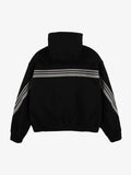 Striped Patchwork Boxy Fit Zip-Up Hoodie