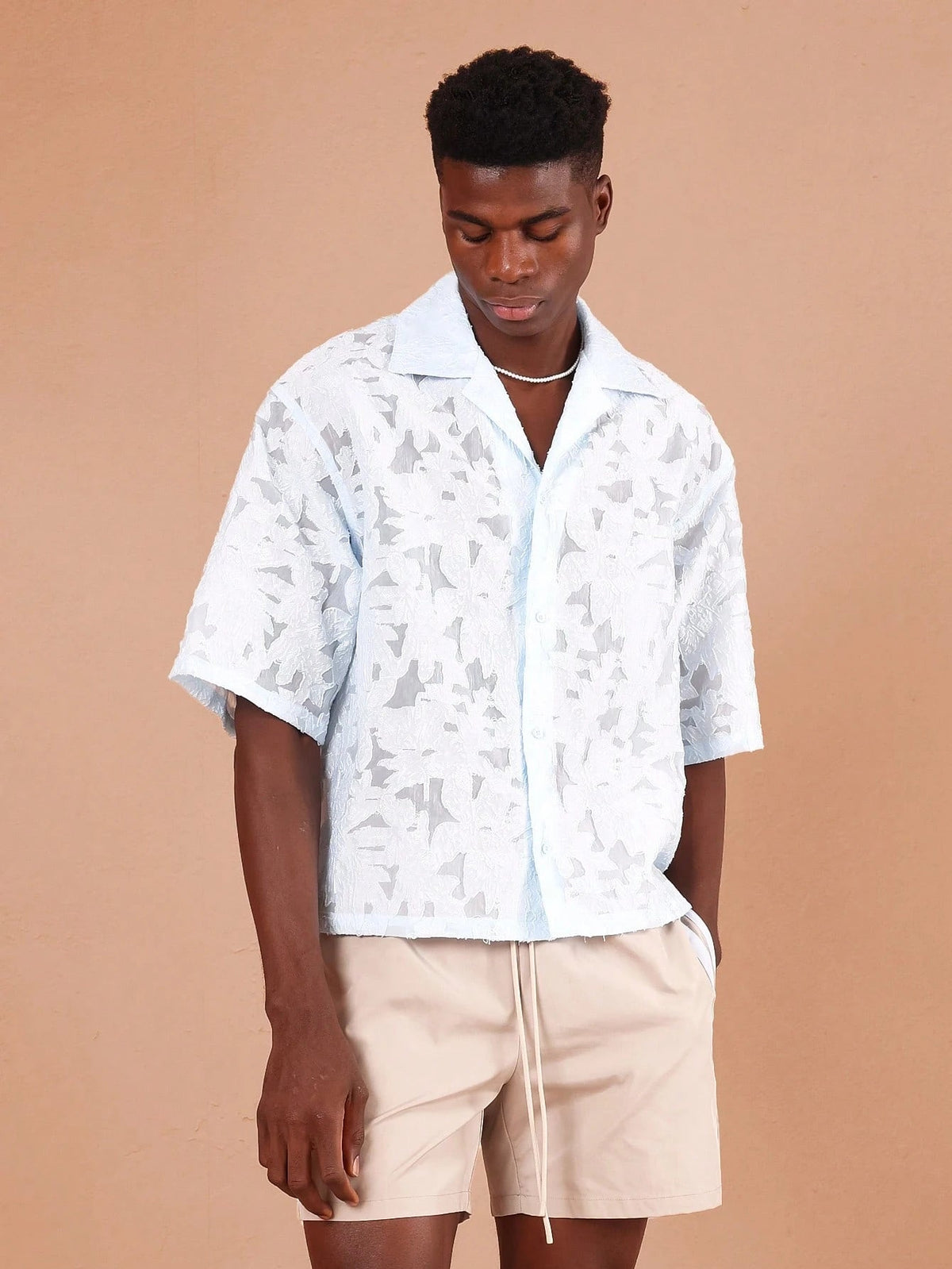 Camisa Pavtros Jacquard de Renda