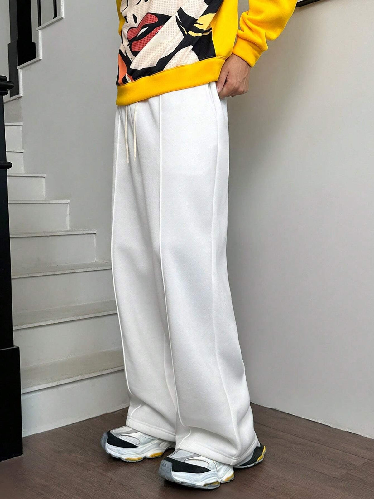 Calça Pavtros Vintage Oversized Malha Estilo Y2K