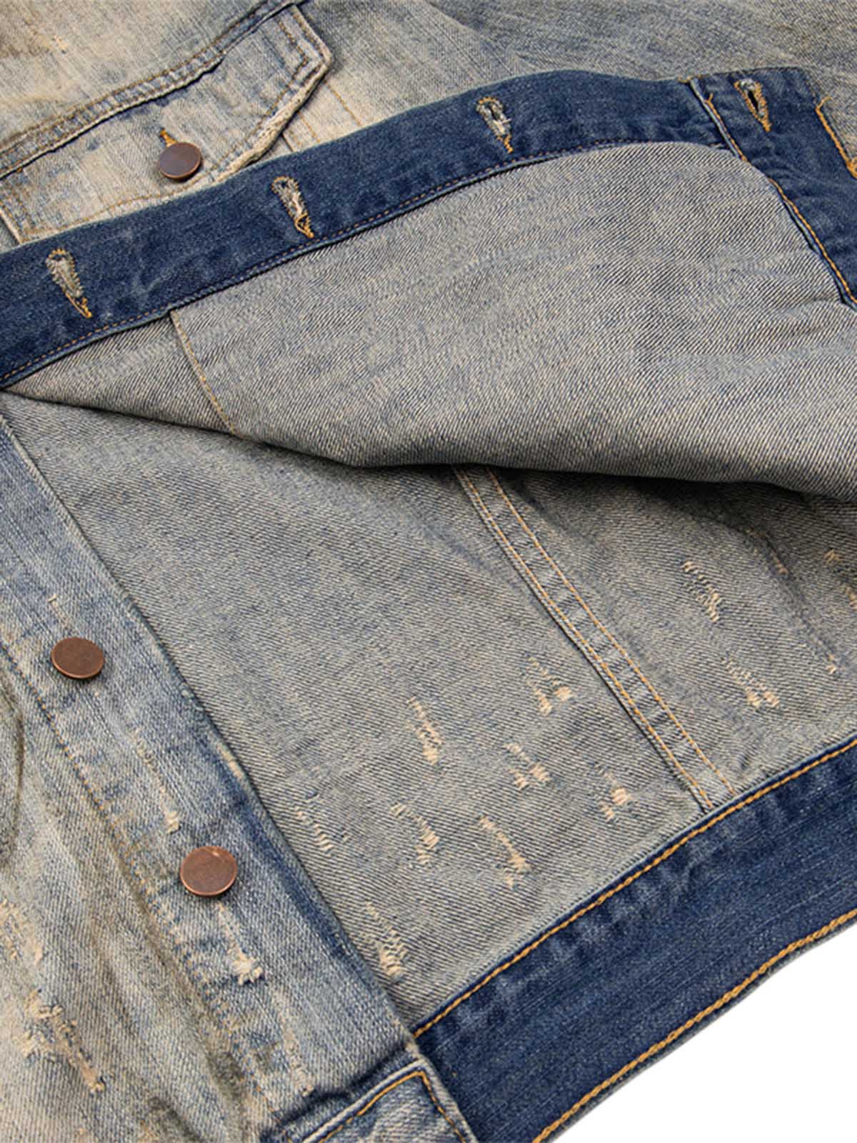 Jaqueta Pavtros Studios Destroyed Oil Wash Denim Jacket — Foto 11