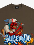 Street Skull Graffiti Artist Flame Flower Font T-Shirt