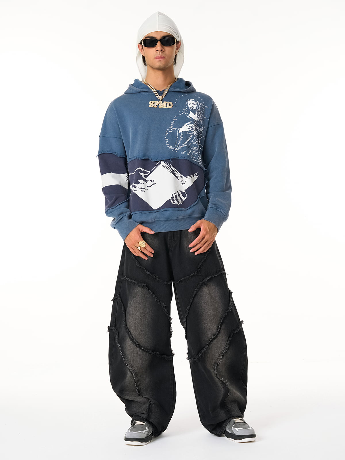 Calça Pavtros Washed Distressed Raw Edge