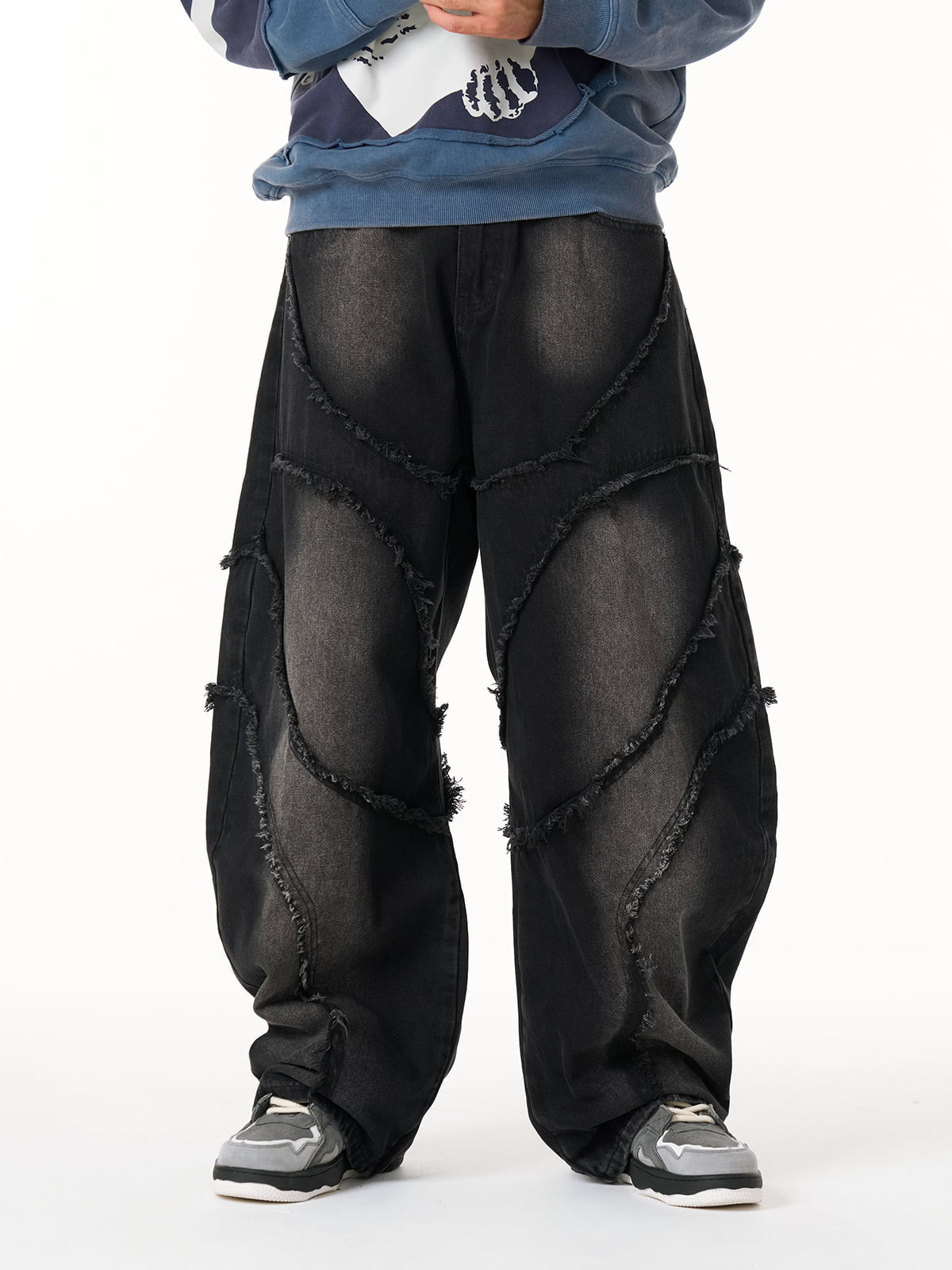 Calça Pavtros Washed Distressed Raw Edge