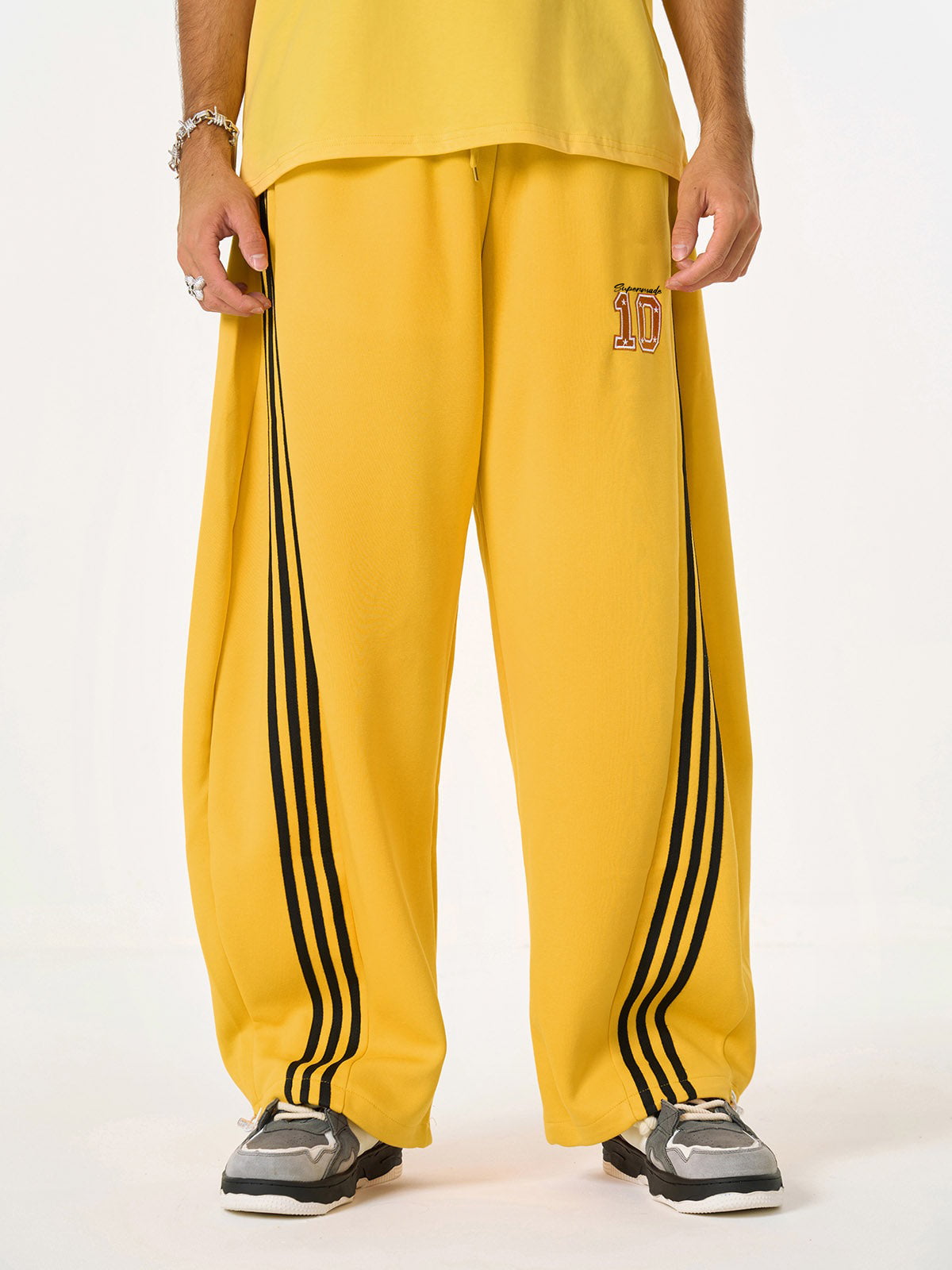 Calça Pavtros Fleece Side Stripe Drape