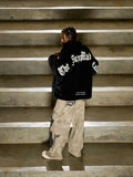 Thesupermade Street Letter Embroidered Fleece Jacket - 1838