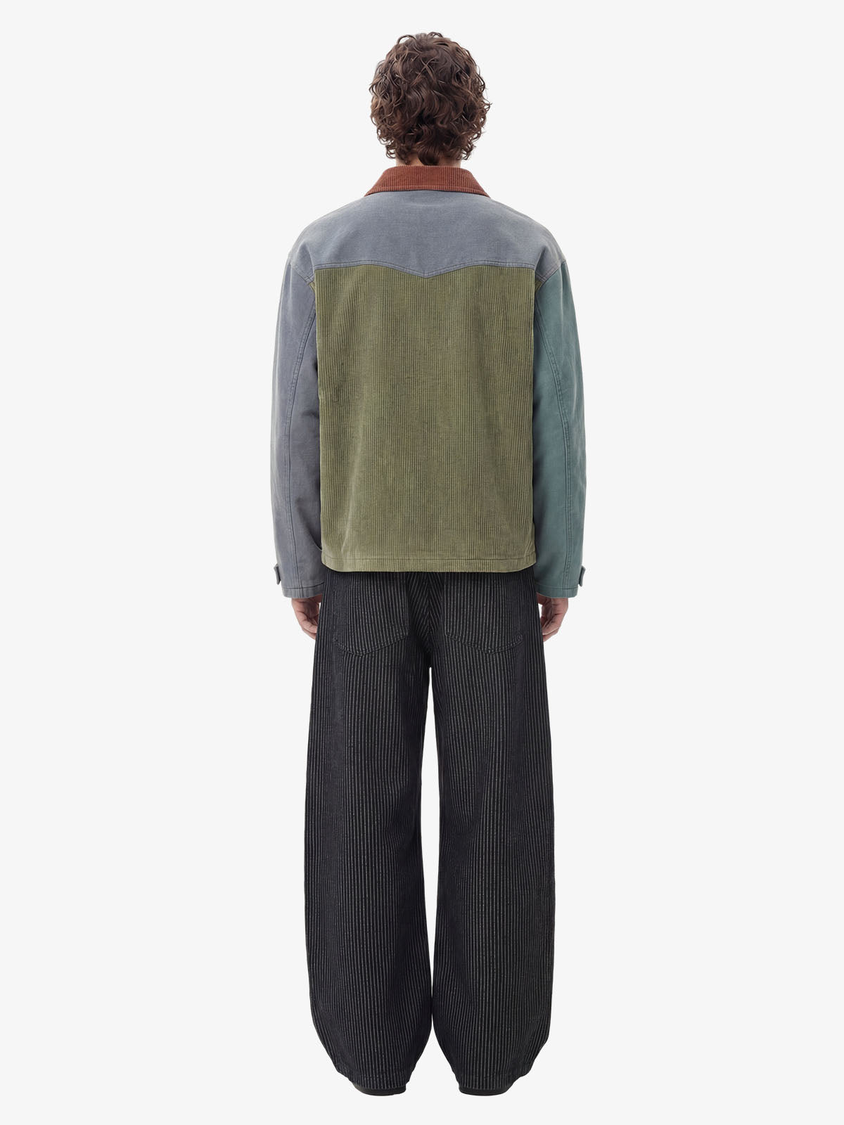 Calça Pavtros Pinstripe Pleated Wide Leg