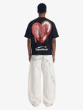 Skeleton & Melted Heart Graphic Waffle Knit T-Shirt