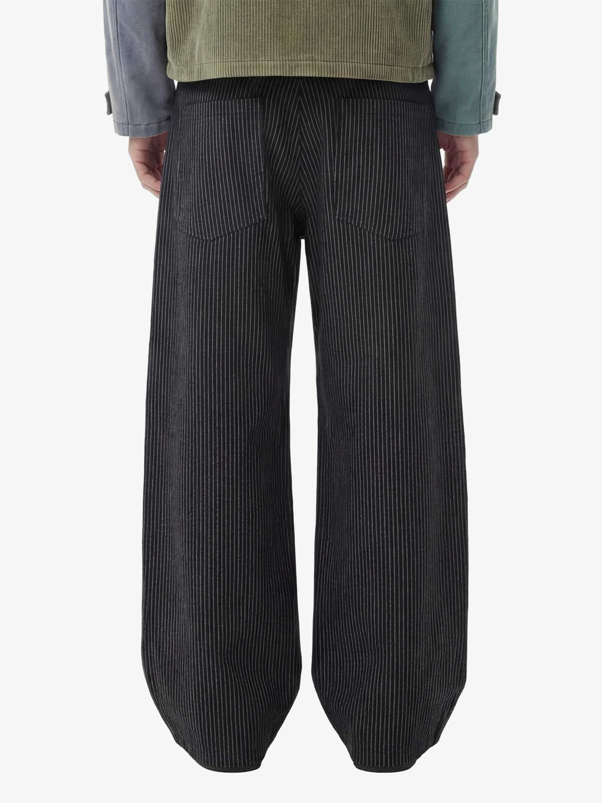 Calça Pavtros Pinstripe Pleated Wide Leg