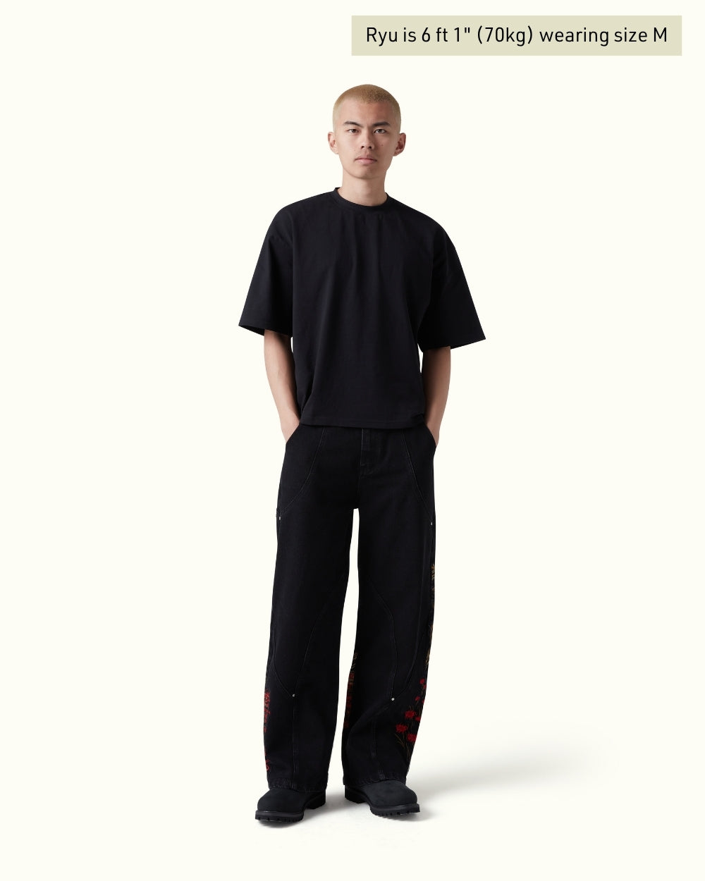 Calça Jeans Pavtros Studios Shogun Dynasty Wide Leg — Foto 4
