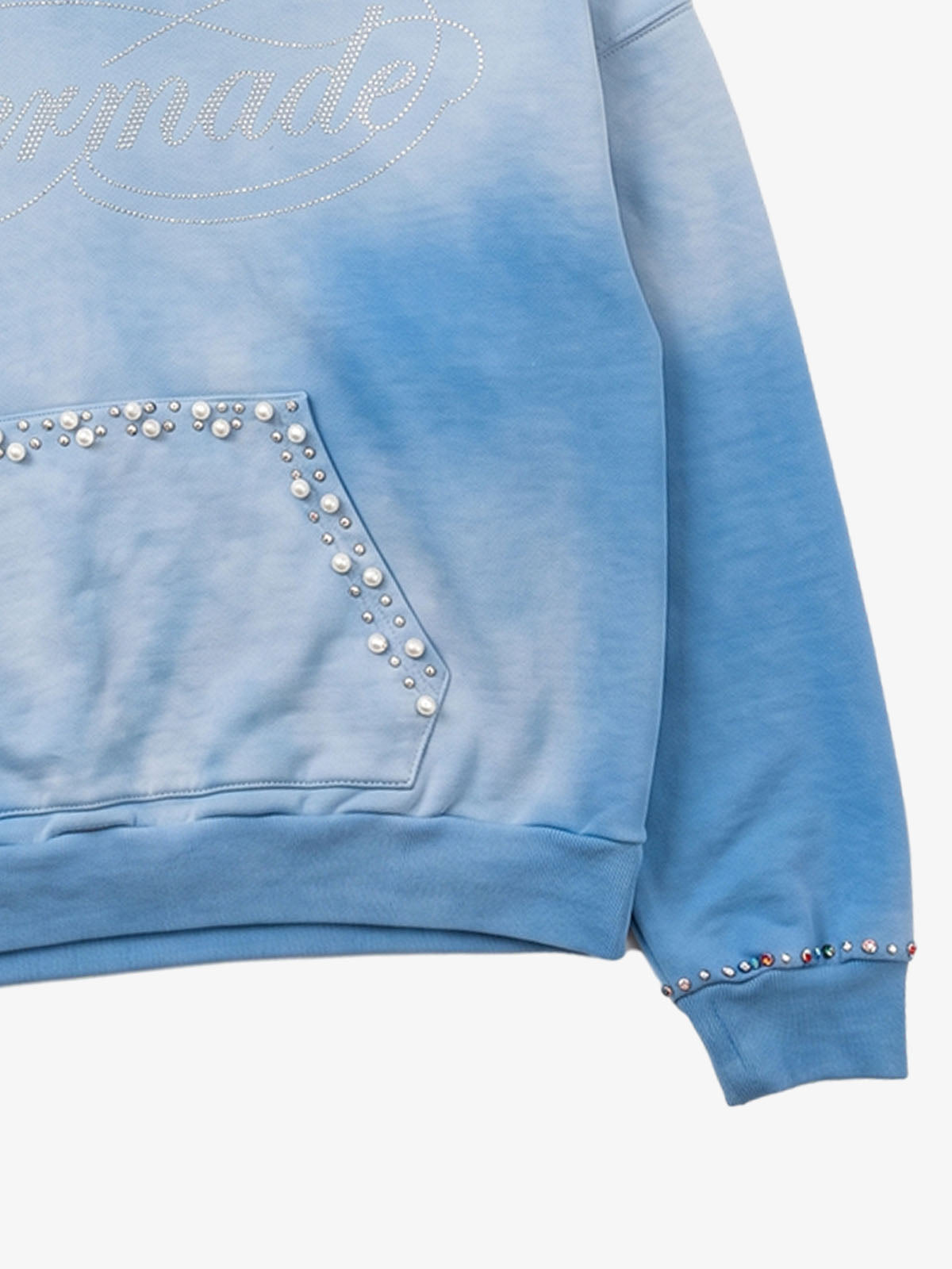Moletom Pavtros Gradient Washed Distressed Rhinestone