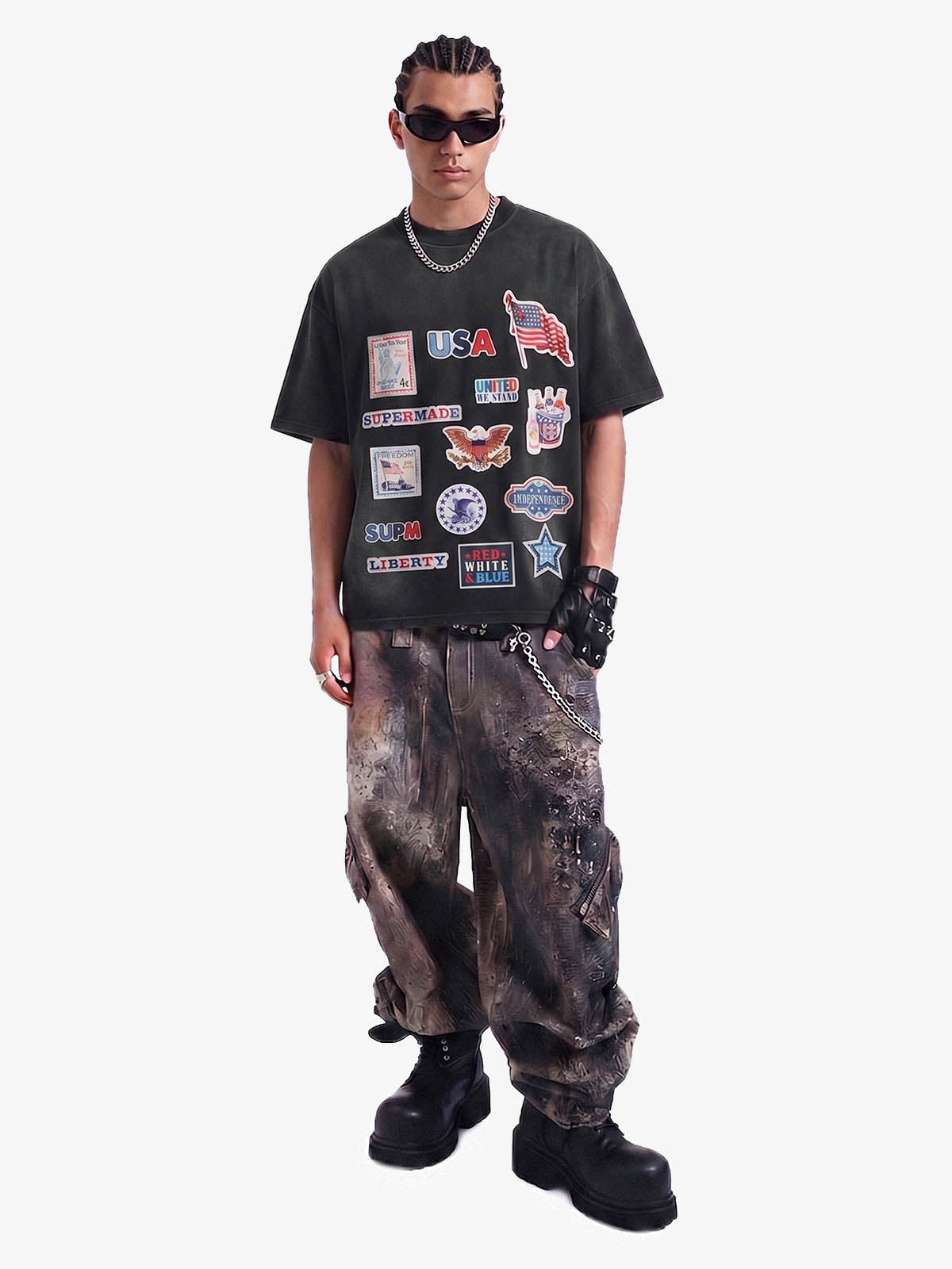 Camiseta Pavtros Studios USA Badges