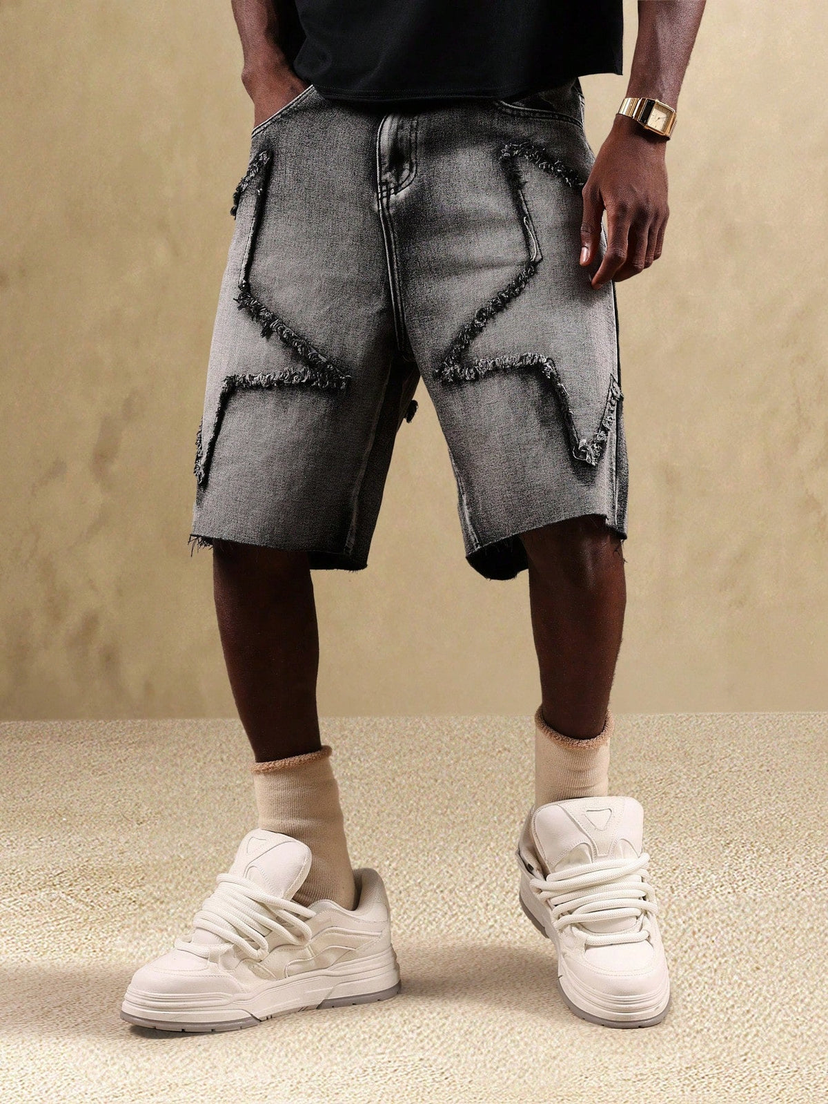 Short Pavtros Cargo Denim Desgastados Star - foto 6