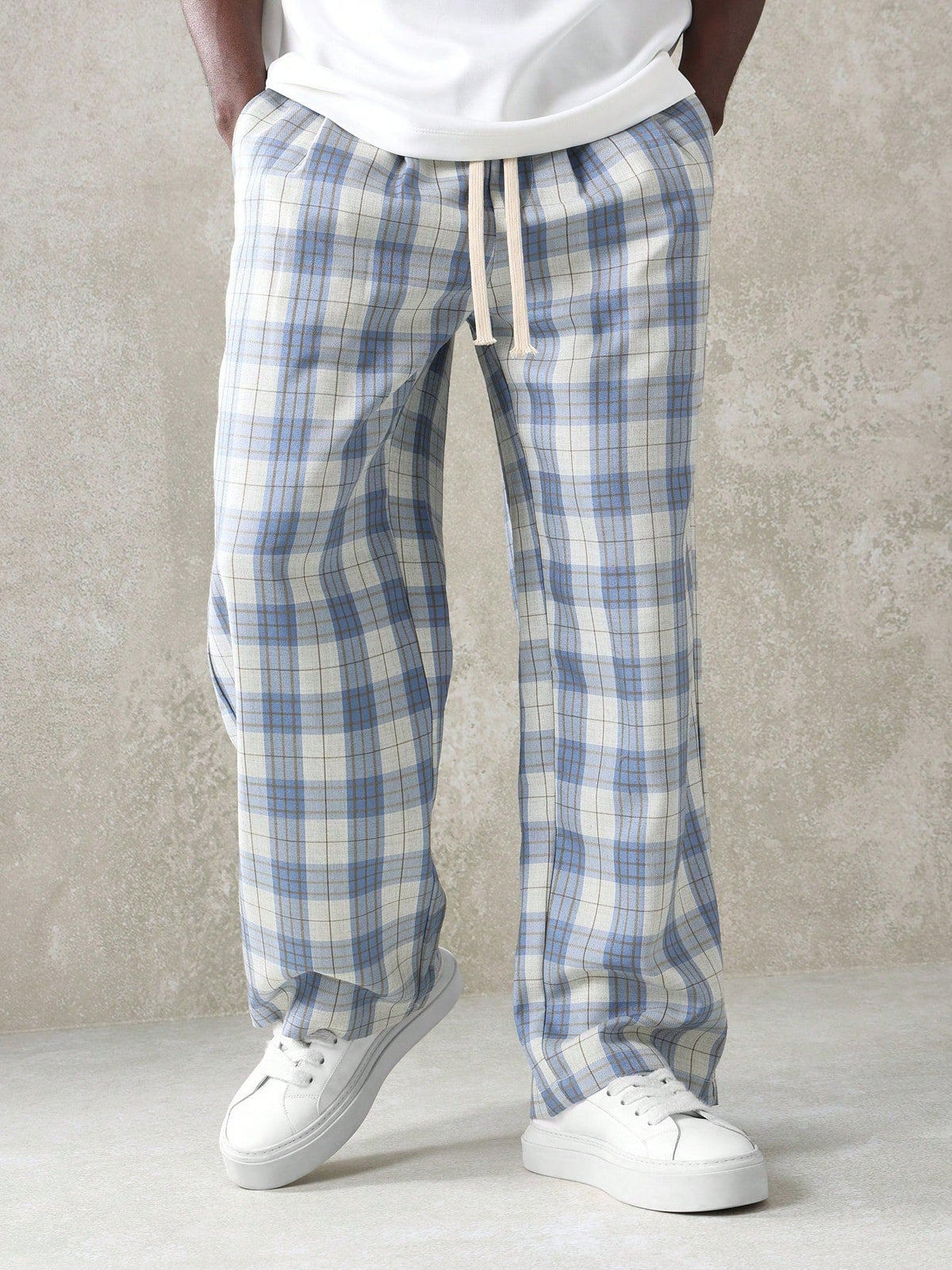 Calça Pavtros Solta Xadrez com Cordões