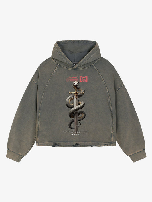 Moletom Pavtros Supermade Snake &amp; Dagger Washed
