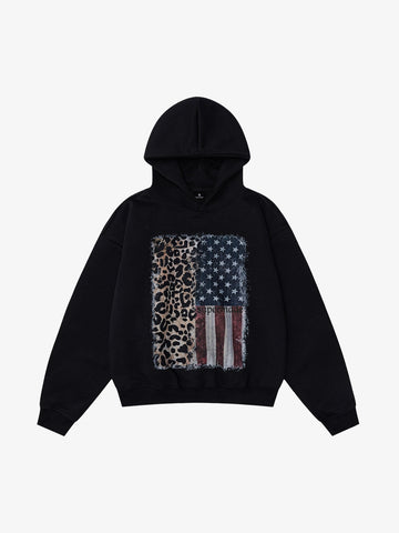 Moletom Pavtros Leopard Flag Print Boxy