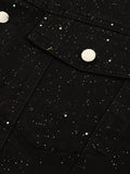 Distressed Sequin Design Denim Jacket
