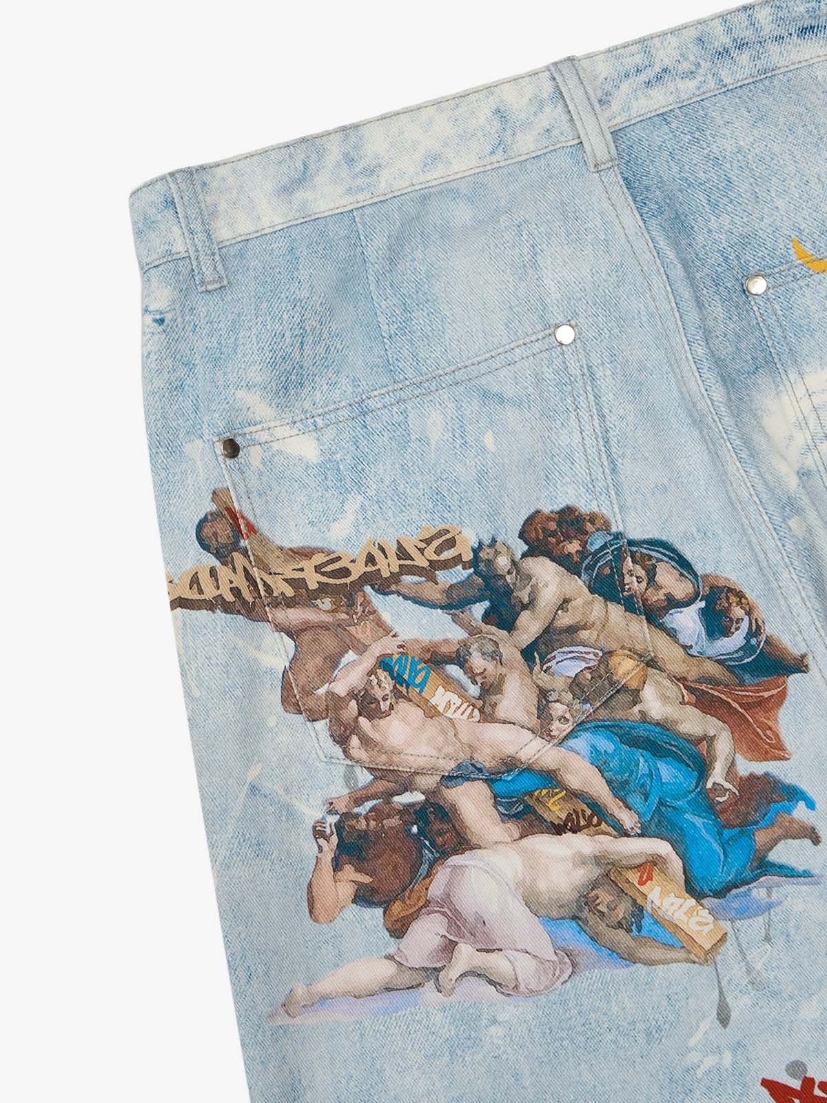 Calça Jeans Pavtros Sacred Renaissance Graffiti Light Wash — Foto 11