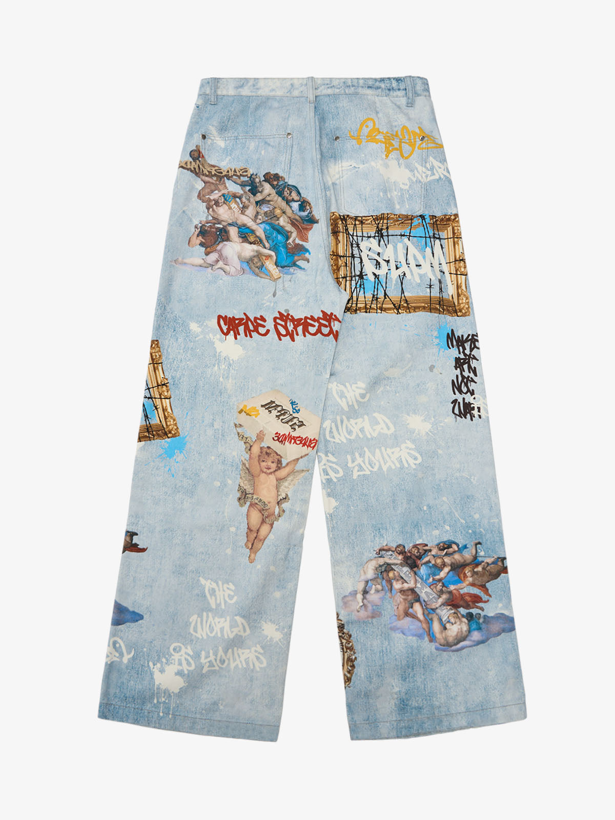 Calça Jeans Pavtros Sacred Renaissance Graffiti Light Wash — Foto 8