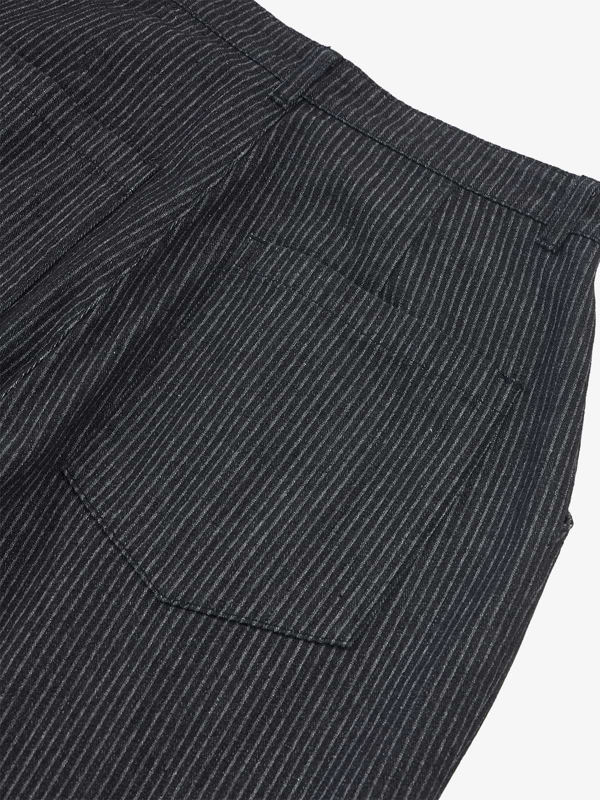 Calça Pavtros Pinstripe Pleated Wide Leg