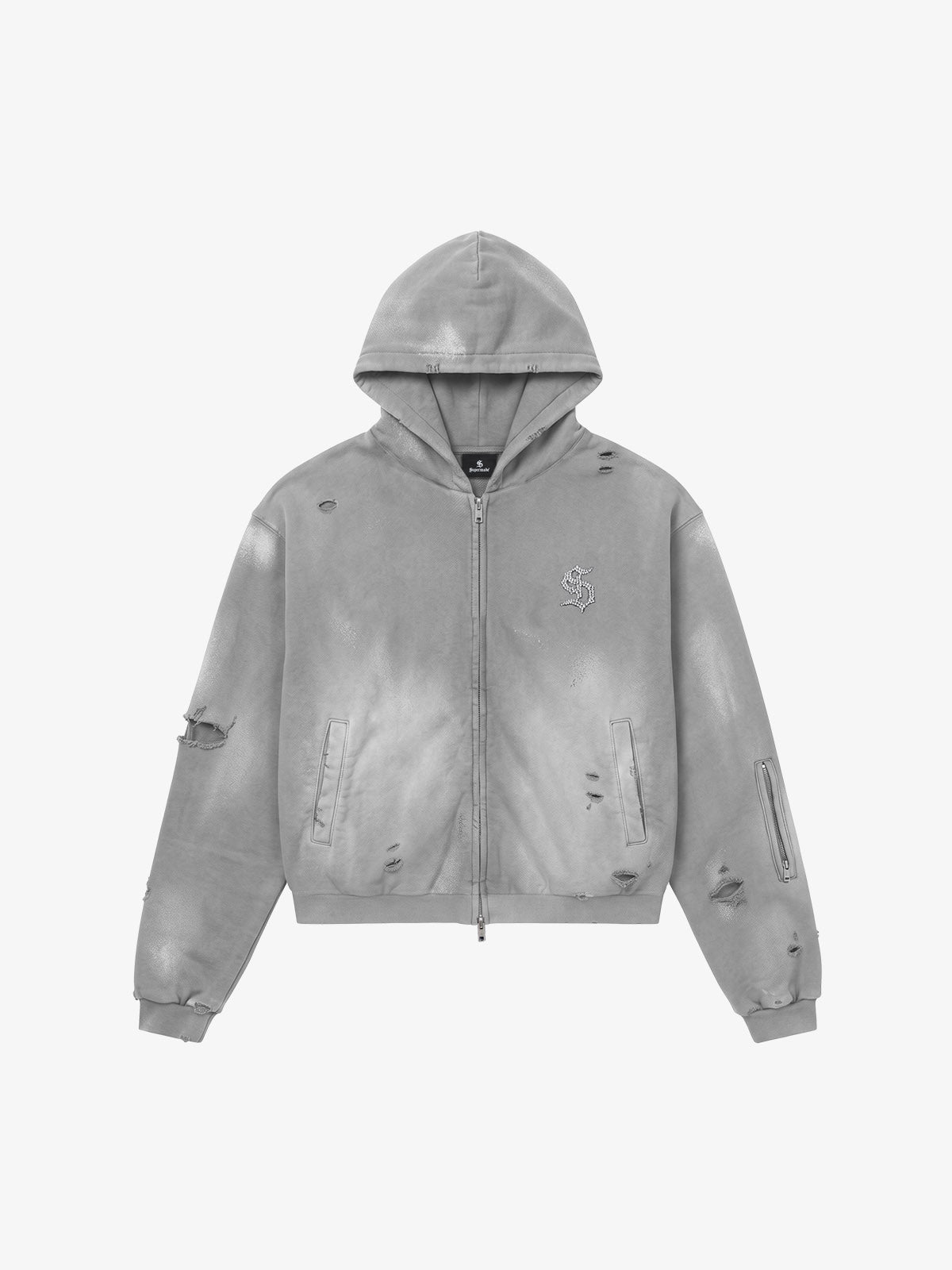Moletom Pavtros Rhinestone Graphic Garment Washed