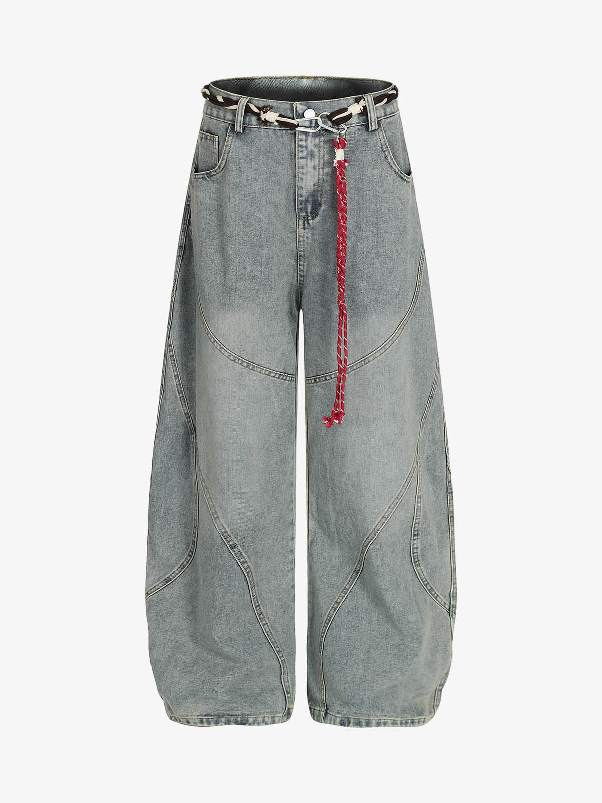 Calça Pavtros Belt Detail With Patchwork