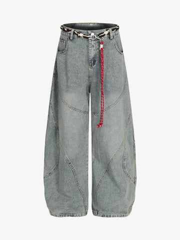 Calça Pavtros Belt Detail With Patchwork