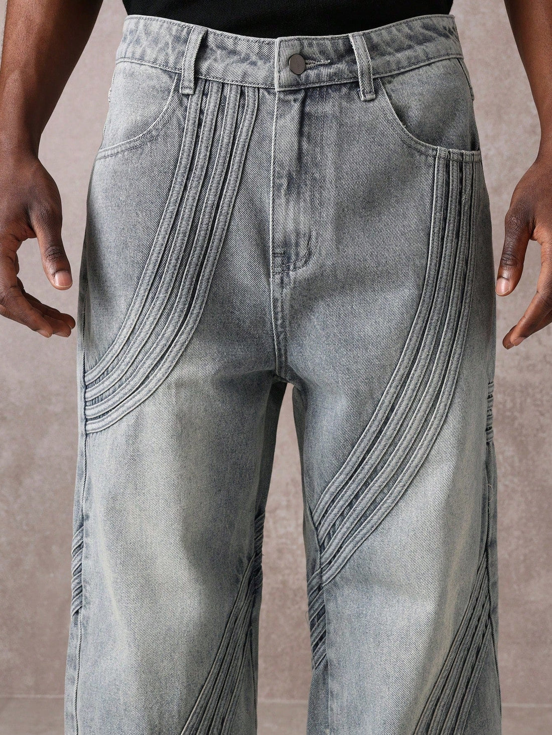 Calça Pavtros Denim com Costura Solta de Estilo Onda - foto 1