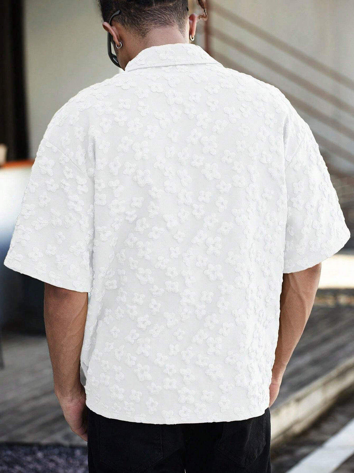 Camisa Pavtros Floeyr de Manga Curta Jacquard