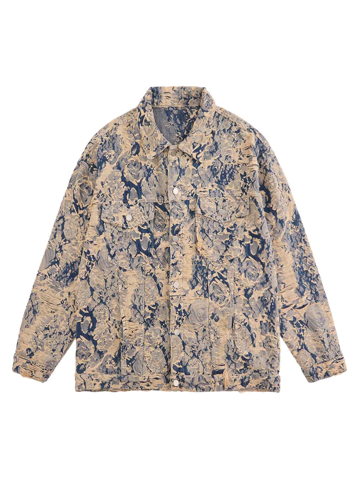 Jaqueta Pavtros Distressed Jacquard Denim - foto 1