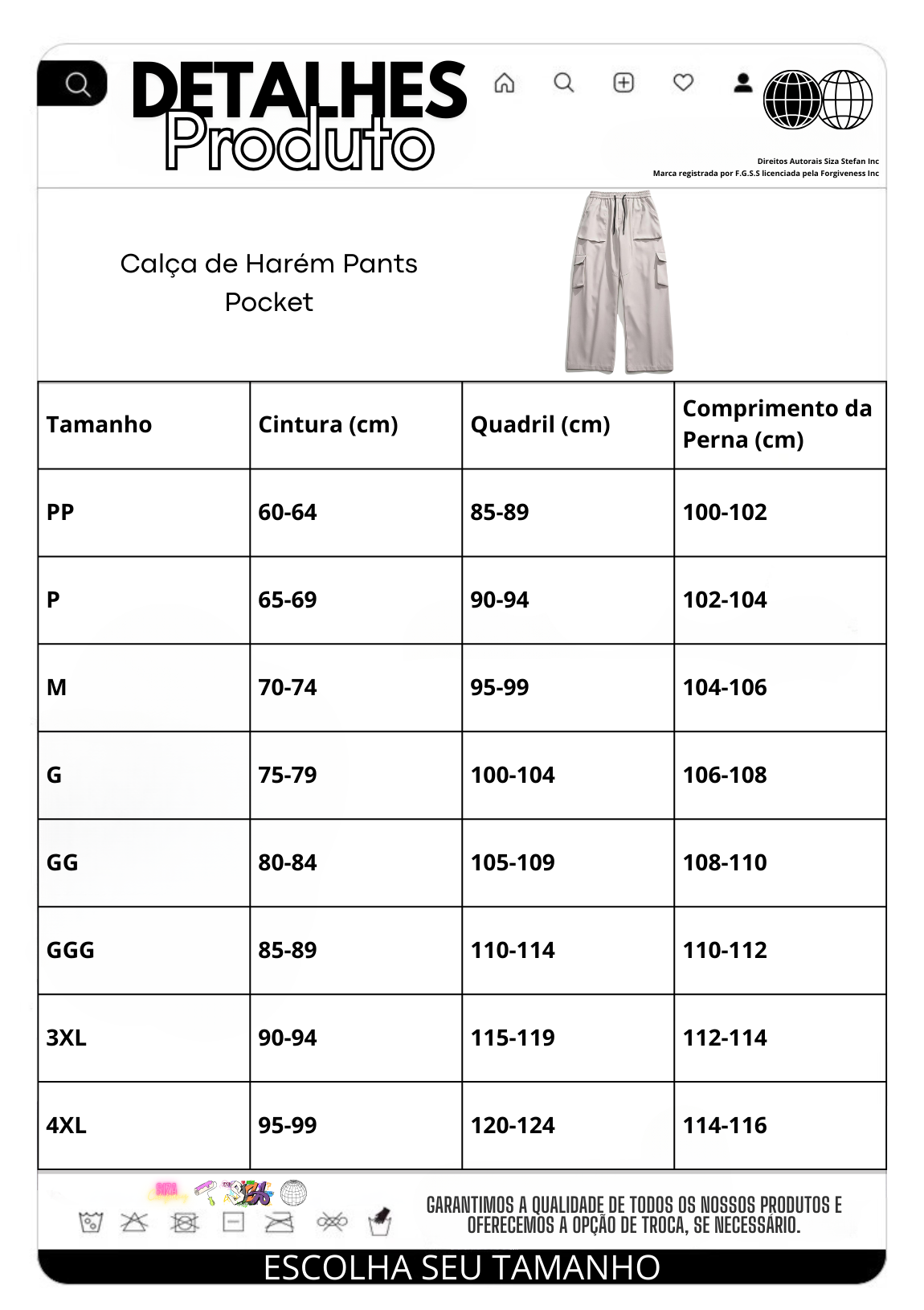 Calça Pavtros de Harém Pocket