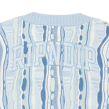 Corded Knit Cropped Long Sleeve (Light Blue) - Camiseta