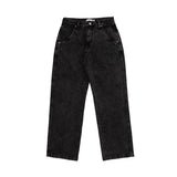 Jeans Pants Logo Line Washed Black