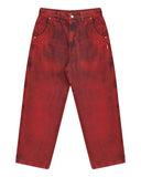 CALÇA JEANS CURVALÍNEA DOUBLE HAND VERMELHA
