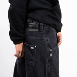 Denim Pants H-Line Washed Black